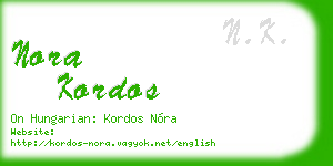 nora kordos business card